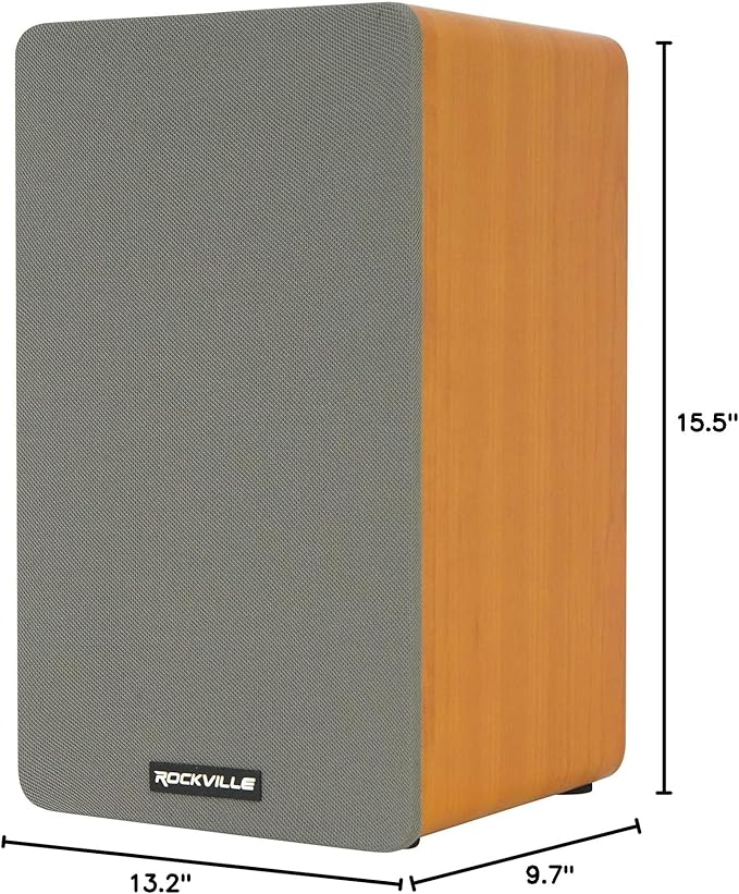 Rockville RockShelf 54C V2 360W Wood 5.25" Bookshelf Speakers/4 Ohm, Audiophile Woofer, Silk Tweeter, Wall-Mountable, for Home Theater and Music Enthusiasts