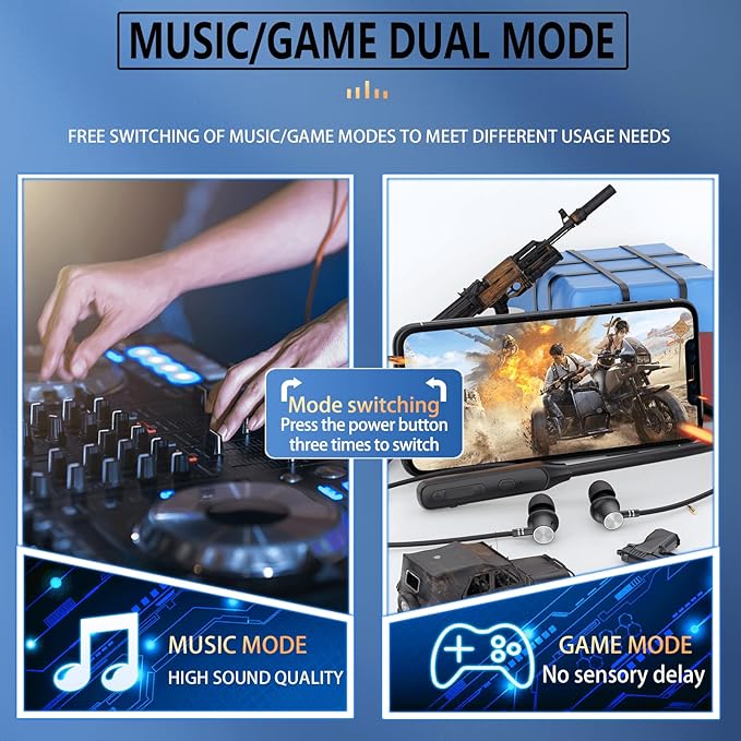 Wireless Earbuds Neckband,V5.2 with Microphone, 35 Hours Playtime, in-Ear Neckband Bluetooth Earbuds,IPX7 sweatproof deep bass is Used for Music Phone Sports. (Black)