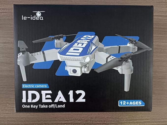 LE-IDEA Foldable Drone with Camera 1080P for Adults, IDEA12 Drones with Altitude Hold, Headless Mode, Optical Flow Positioning, Trajectory Flight, 3 Speed Modes, RC Quadcopter for Beginners (Blue)