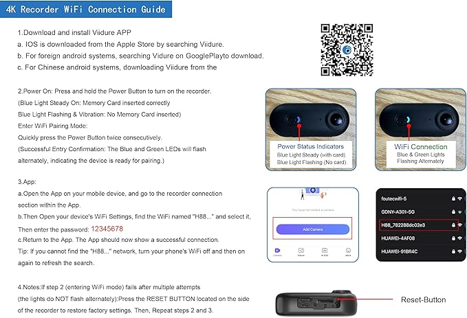 H8 64GB 4K Thumb Action Camera, Mini Body Cameras, Wearable Pocket Vlogging Camera, Multiple Accessory Mount Anywhere Small Portable Hands-Free Helmet Cam for Work, Cycling, Travel, Pet Walking(White