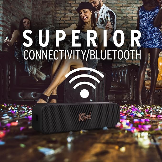 Klipsch The Detroit Portable Bluetooth Speaker with Dual 1" tweeters and 3" woofers, IP67 dust and Waterproof Rating, 20 Hours of Playtime for a Premium Live Concert Experience