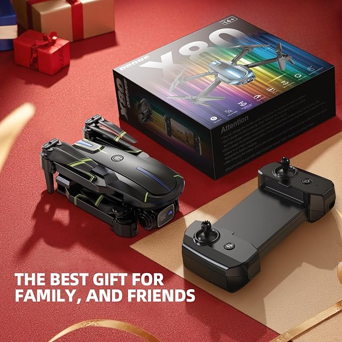 Drone with Camera 1080P HD FPV Foldable Mini Drone for Beginners Kids Adults, Drone with One Key Take Off/Landing, Gesture Selfie, Altitude Hold, 3D Flip, Easy to Fly, 2 Batteries, Toys for Boys Girls