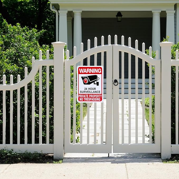 2-Pack No Trespassing Signs Private Property, Video Surveillance Signs Outdoor – 2025 Version, 10 x 7 in UV Printed Fade-Resistant Rust-Free Aluminum – Ideal for Home, Business, Driveway, CCTV