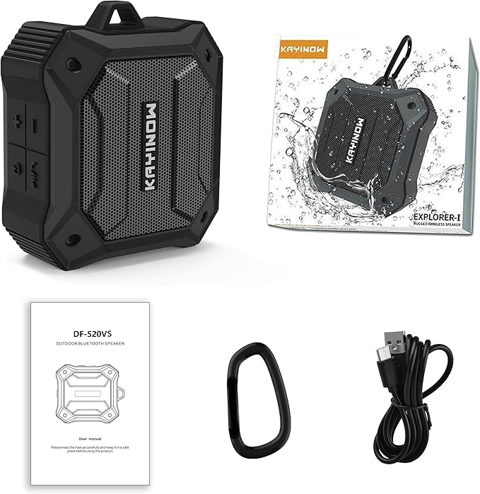 Small Shower Speaker Supports TWS Stereo Pairing and Hands-Free Calling, Loud, IPX7 Waterproof Wireless Bluetooth Speaker, 12H Playtime, Suitable for Home Bathroom, Outdoor Travel, Beach