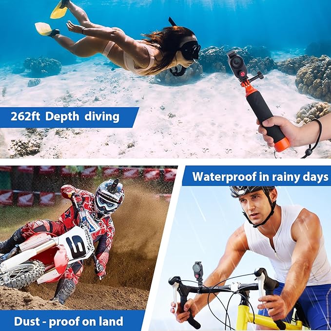 Aluminum Waterproof Case for Insta360 Go3 Go3s 80M Deep Waterproof Camera Housing with Dual Interface for Insta360 Go3 Go3s (63091)