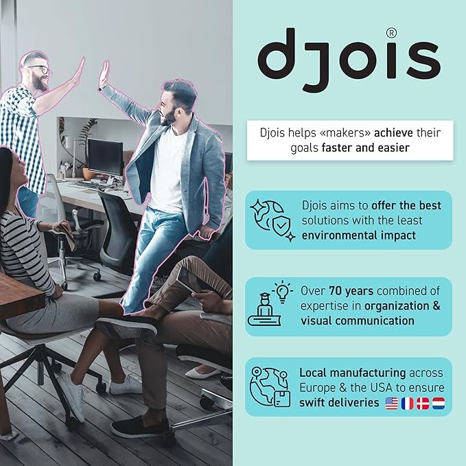 Tarifold DJOIS Wall Mount Reference System - Durable Steel Wire Frames - Letter-Size - 10 Double-Sided Non-Glare Display Pockets - 20 Sheet Capacity - Adjustable Tabs - Made in France - Black