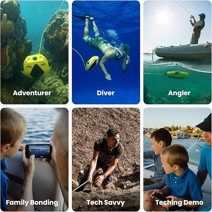 CHASING DORY Underwater Drone - Palm-Sized 1080p Full HD Underwater Drone with Camera for Real Time Viewing, APP Remote Control (Y ellow)