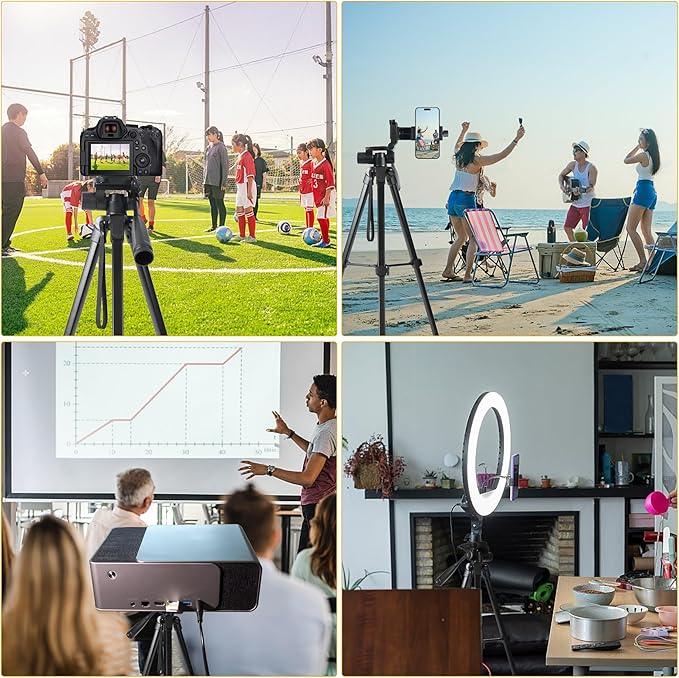 Camera Tripod for Canon Nikon Sony, LINKCOOL 67 Inch Lightweight DSLR Tripod Camera Stand with Detachable 3 Way Pan Head, Remote & Universal Phone Mount