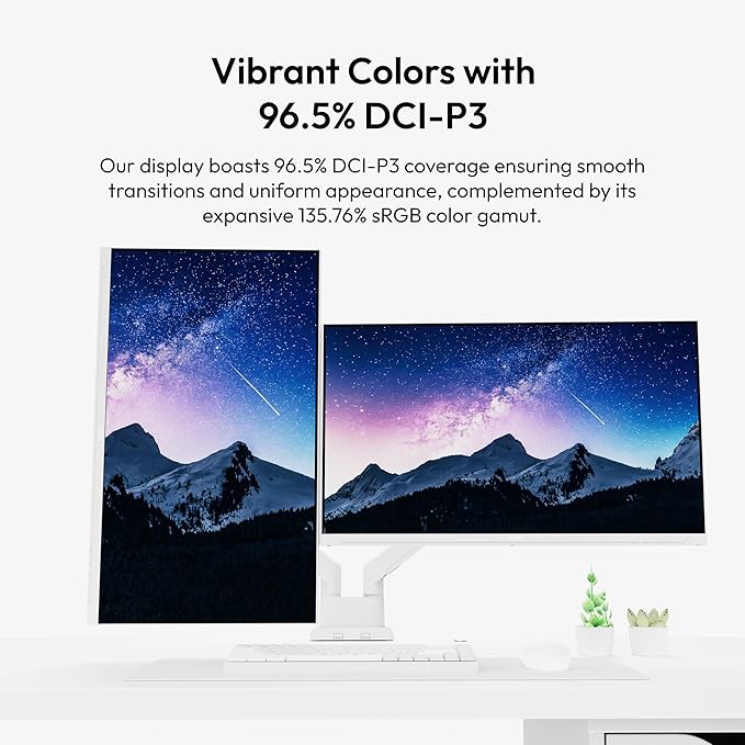 Pixio PX278 Wave White 27 inch 180Hz Refresh Rate QHD 1440p Resolution Fast IPS Panel 1ms GTG Response Time White Gaming Monitor with FreeSync