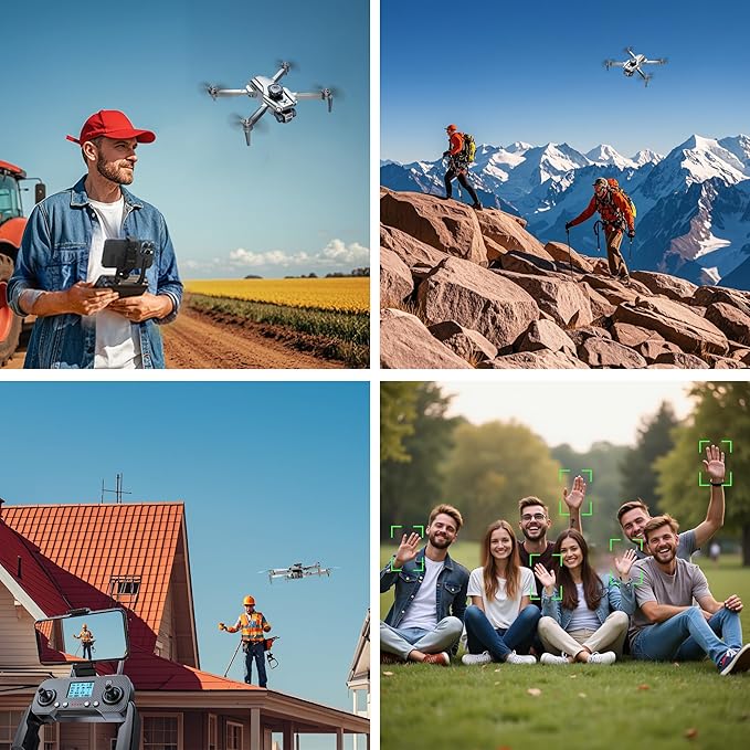 GPS Drone with 4K Dual Camera for Adults with 3 Batteries,Under 249g,Foldable HD Drones for Kids/Beginner,lntelligent obstacle avoidance/adjustable camera
