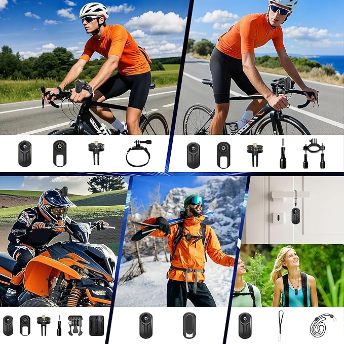 1080P Mini Action Camera, Magnetic Mini Body Cam, Portable Small Sports Camera, HD 1080P Action Camera with Display Screen for Bicycle and Motorcycle Helmet Camera for Work, Travel, Pet Walking