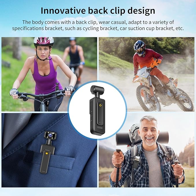 Mini Body Clip Camera with Audio and Video Recording FHD Mini Handheld Body Worn Cam Portable Small Personal Camcorder Sport Action Outdoor Video Recorder (64G Card Included)