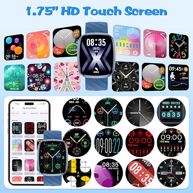 Smart Watch for Kids Fitness Activity Tracker for Boys Girls, Waterproof, Puzzle Games, Alarm Music, Sport Mode, Heart Rate, Sleep, Pedometer, Children Smartwatch Birthday Gift for Teens, Blue