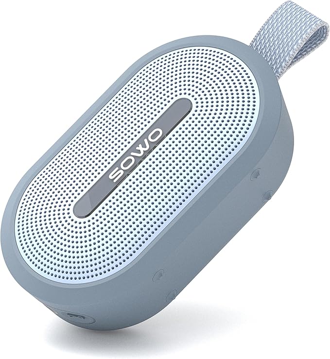 SOWO Wireless Portable Small Speaker, Ultra Magnetic Bluetooth Speaker for Golf Cart, Coverless IP67 Waterproof, 24 H Playtime, Pro Sound, Clip Hanging Design for Outdoor, Indoor - Blue