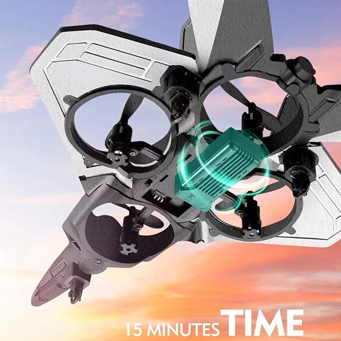 4CH Rc Plane - Remote Control Plane - RC Fighter Jet 4 Channel, Extra 2 Rechargeable Battery LED Airplane Fighter, Low Battery Alarm, Easy to Fly Drone Gift for Boys