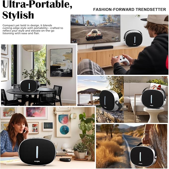 Bluetooth Speaker Loud, W-KING T8II Portable Bluetooth Speakers Wireless, 96W Peak Powerful Outdoor Boombox Subwoofer, Deep Bass/Clear Sound, BT5.4/Fast Charging/PowerBank/USB/AUX, Party Large Speaker