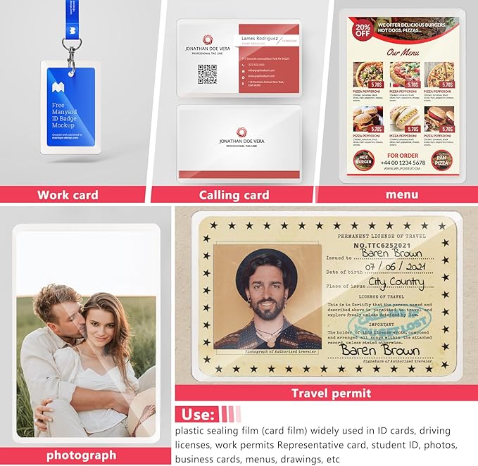 Index Card Laminating Pouches 200-Pack, 3x5 Laminating Pouches, 5mil - for Recipe Cards, Work Permits, ID Cards, Student Badges & File Cards