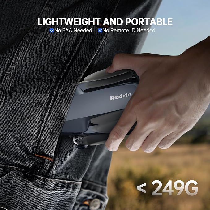 GPS Drone with Camera 4K, Under 249g, 45 Mins Flight, Brushless Motor, Light, Auto Follow, Tap Fly & Circle Fly, One Key Start, Foldable Drone for Adults Beginners