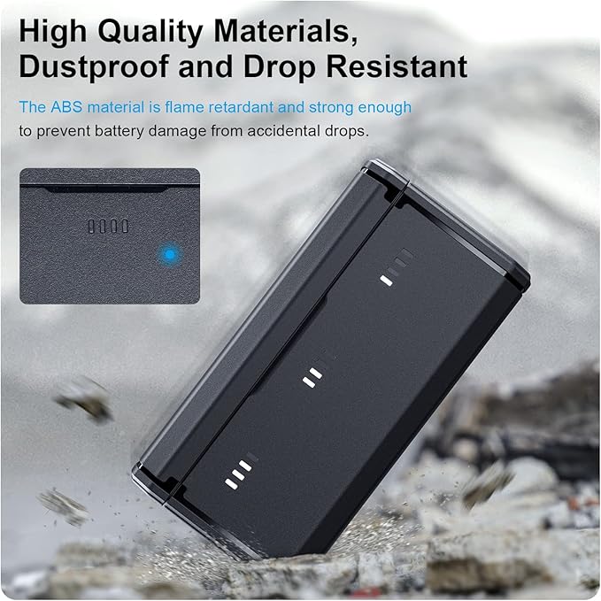 TELESIN Enduro Battery Charger for GoPro 12 11 10 9, Pocket Size with Smart Power Indicator Side Charging Port for Go Pro Enduro Batteries Hero 12 11 10 9 Original Charge Accessories