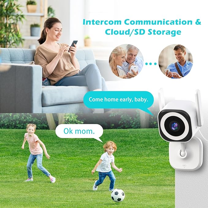 5G Outdoor/Indoor Cameras for Home Security, 3MP Baby Monitor Camera for Pet/Babies/Room/Cat/Dog/Nanny/Elder, IP66 Waterproof, 3 Night Vision, Alarm Siren, SD/Cloud