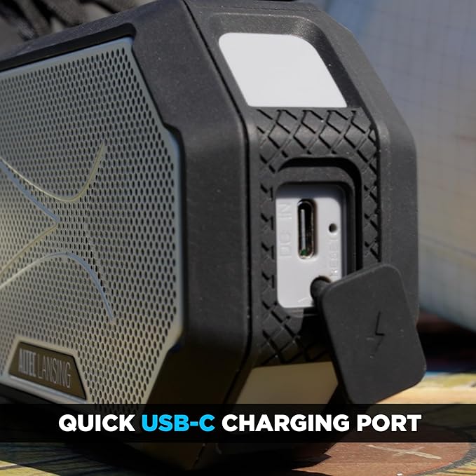 Altec Lansing Portable Bluetooth Speaker HYDRAMINI 2.0, IP67 Waterproof, Portable, 12h Playtime, Wireless Pairing, USB-C Quick Charge, Magnetic Bluetooth Speaker, Voice Assistant Integration