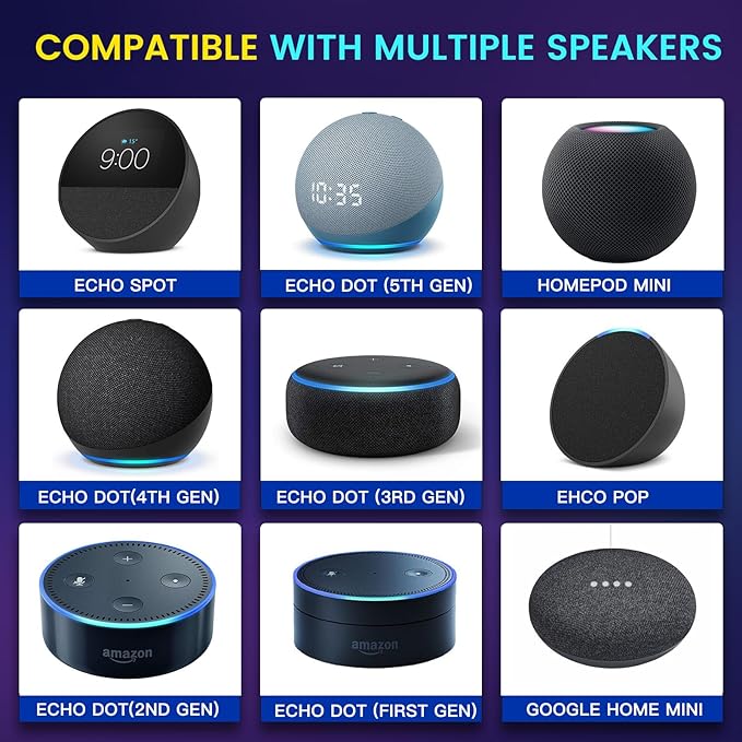 Dream Color LED Light Speaker Base, Desktop Holder Mount,Compatible Echo Dot (5th Gen),Echo Spot,HomePod mini,Echo Dot (4th Gen),Echo Dot (3red Gen),Ehco Pop,Exquisite Desktop Decoration