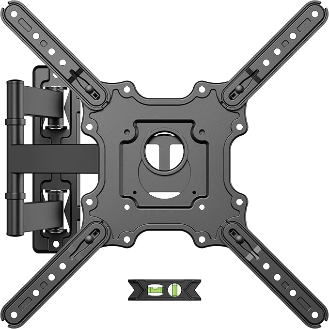 USX MOUNT Full Motion TV Wall Mount for 26-60 inch up to 77 lbs, Single Stud Corner TV Mount Bracket with Swivel Tilt Articulating, Monitor Wall Bracket Fit Max VESA 400x400mm