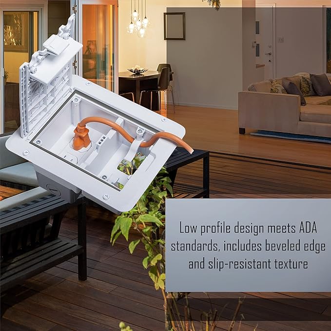 TayMac DOC320W Outdoor Comforts White In-Use Weatherproof Outlet Cover, Electrical Outlet Cover with Extension Cord Clamps for Duplex, Decorator, Outdoor Outlet Cover for Deck Box, White, 1 Gang