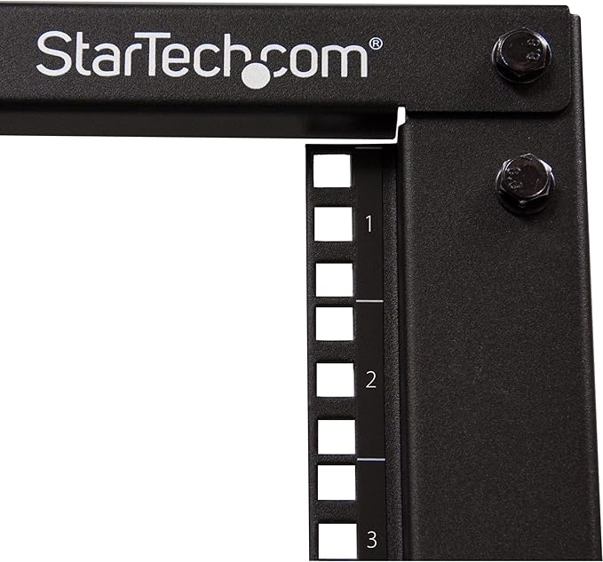 StarTech.com 4-Post 8U Mobile Open Frame Server Rack, 19in Network Rack with Wheels, Small Rolling Rack for Computer/AV/Data/IT Equipment, Casters, Leveling Feet or Floor Mounting (4POSTRACK8U)