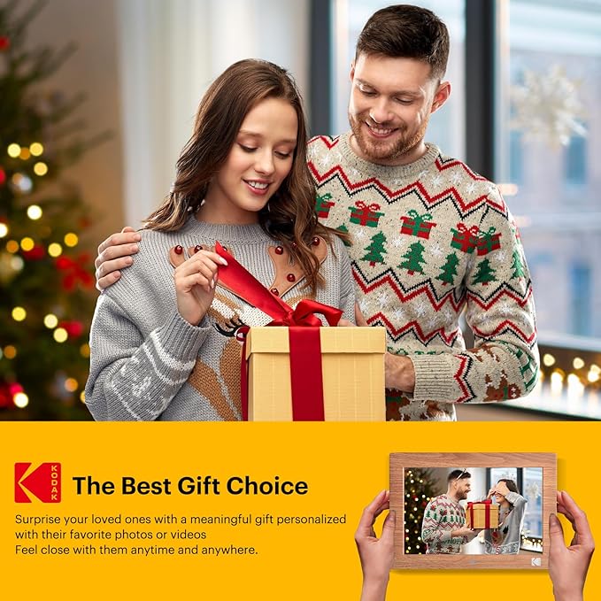 KODAK Digital Picture Frame with Remote Control, 10.1 Inch Digital Picture Frame with 1280x800 IPS HD, Wall Mountable Programmable Auto On/Off, NO WiFi