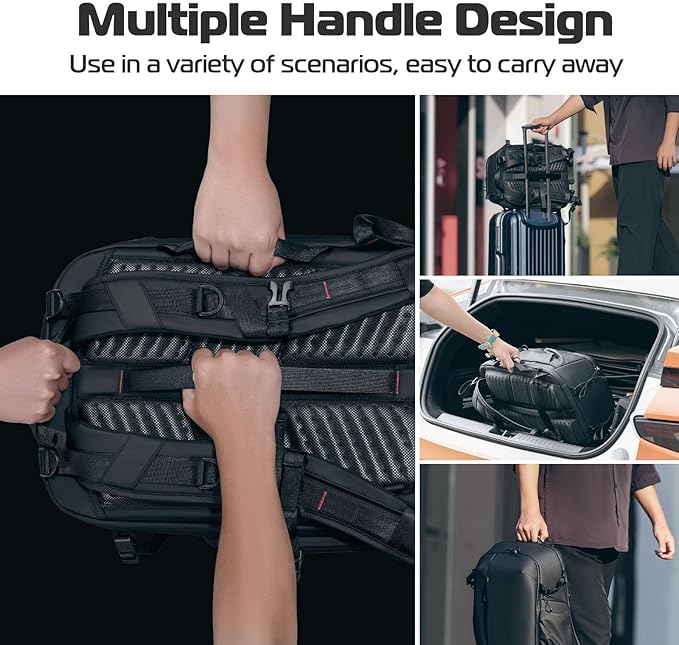 ULANZI Camera Backpack Professional Bag, Water-Resistant Photography Camera Case Anti Theft Travel for Photographers DSLR Mirrorless Camera Lens Tripod Holder 16" Laptop Black 22L