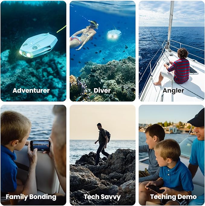 Chasing Dory Underwater Drone - Palm-Sized 1080p Full HD Underwater Drone with Camera for Real Time Viewing, APP Remote Control (Green)