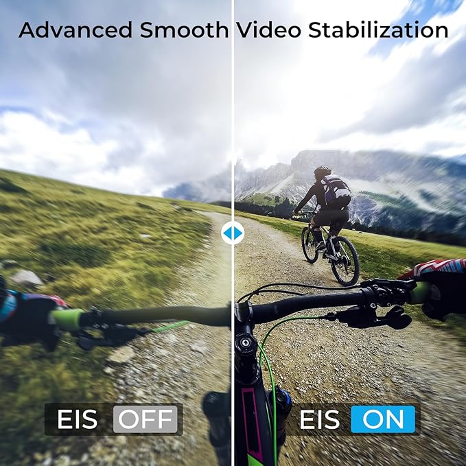 icefox i7 Action Camera 4K 60FPS 30MP with 2X 2150mAh Batteries, Underwater Camera with 5X Zoom, EIS, Powered by Snappro App,Support Video&Photo Editing,Waterproof, WiFi Remote Control