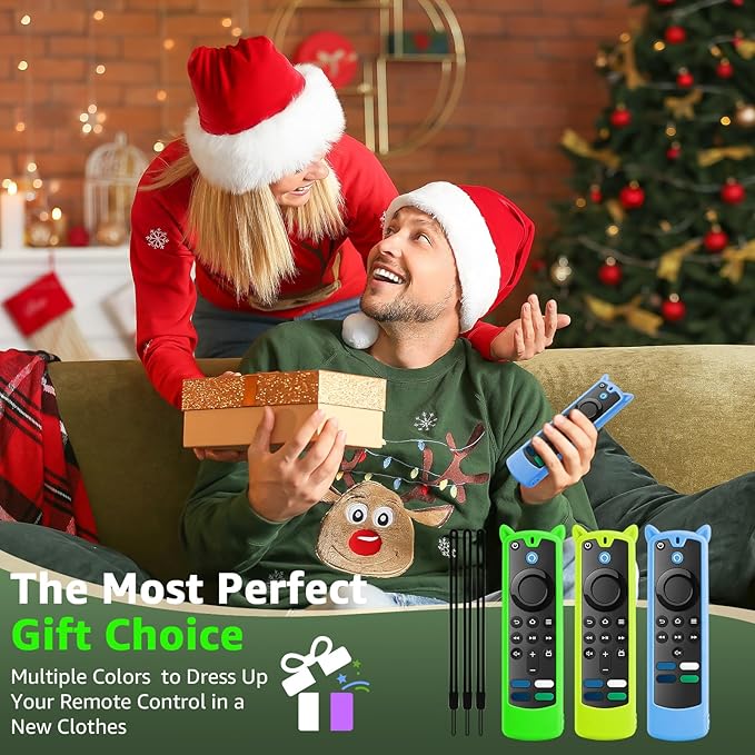 (3 Pack) Wevove Soft Protective Remote Cover,Shockproof Anti-Slip Silicone Protective Case with Lanyard Glow in The Dark (Glow Yellow&Blue&Green)