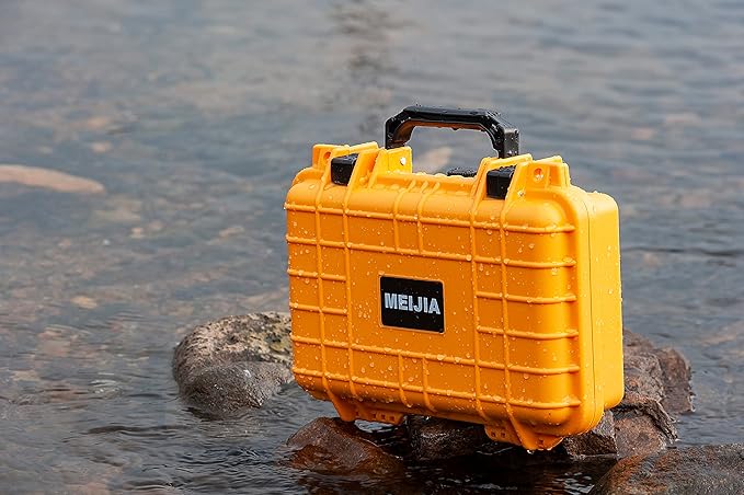 MEIJIA Portable All Weather Waterproof Protective Hard Case, Small Camera Case,Dry Case with Customizable Foam,Fit Use of Drones, Camera,Equipments, 11.65 ”x8.35”x3.78”