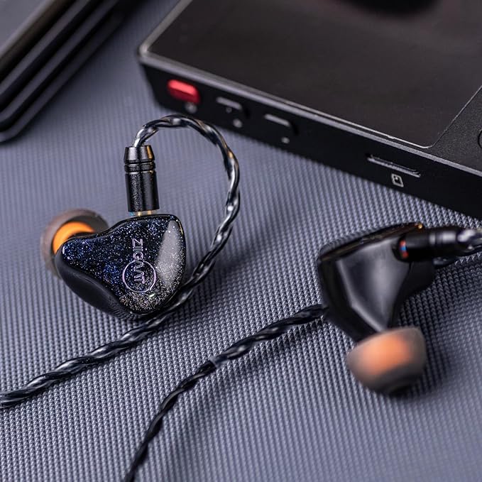 Linsoul ZiiGaat Lush in Ear Monitor, 1DD+4BA Hybrid Earphone IEM, Studio Monitor Tunning Wired Earbuds with Detachable Cable for Professional Music Engineers Audiophiles (Silver Blue)