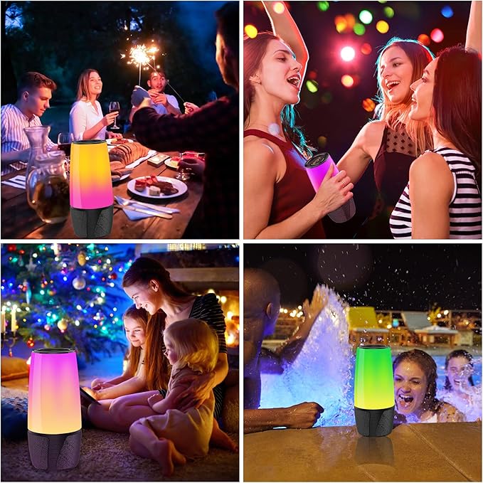 FDY Portable Bluetooth Speaker,9 Color LED Lighting,Wireless Speakers 40W Loud Sound,IPX6 Waterproof,Bluetooth 5.3,360° Stereo Sound Effect for Home/Outdoor/Party/Beach, Birthday Gift(Colorful)