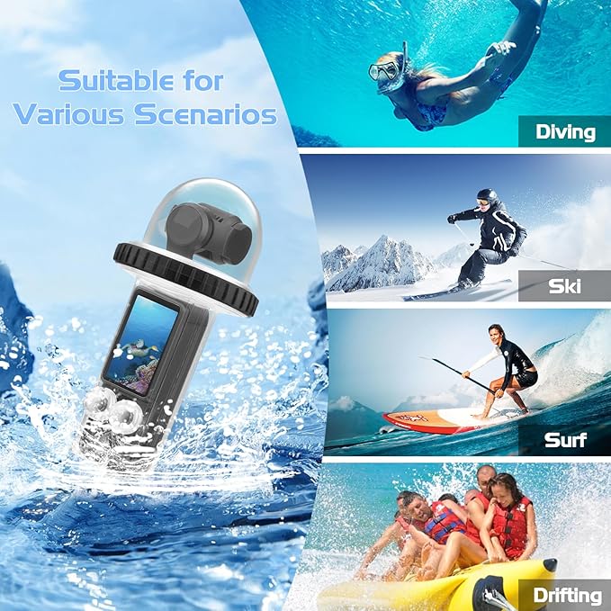 40M/131FT Dive Case for DJI Osmo Pocket 3 Waterproof Case, Underwater PC Protective Shell, Diving Housing Cover Shell with Accessories for Osmo Pocket 3 Action Camera