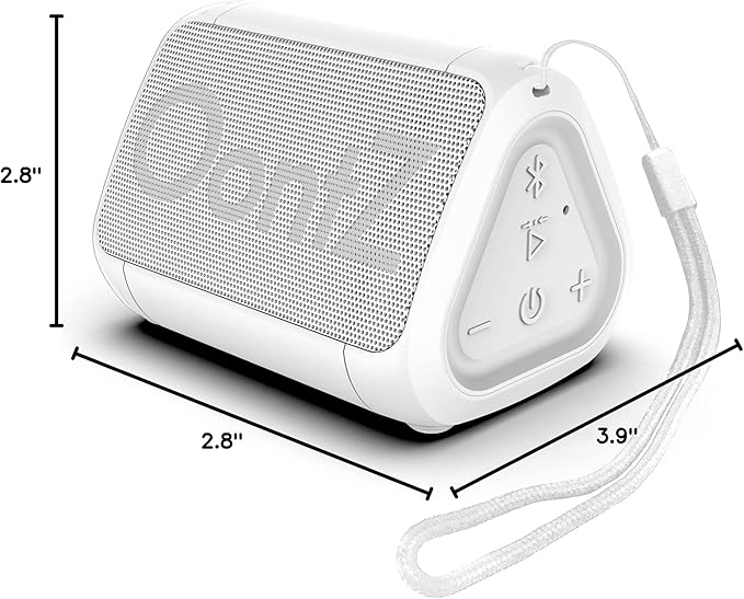Angle Solo Portable Speaker - IPX5 Water-Resistant 5.0 Bluetooth Speaker with 100Ft Wireless Range and up to 10Hrs Playtime by OontZ (White)