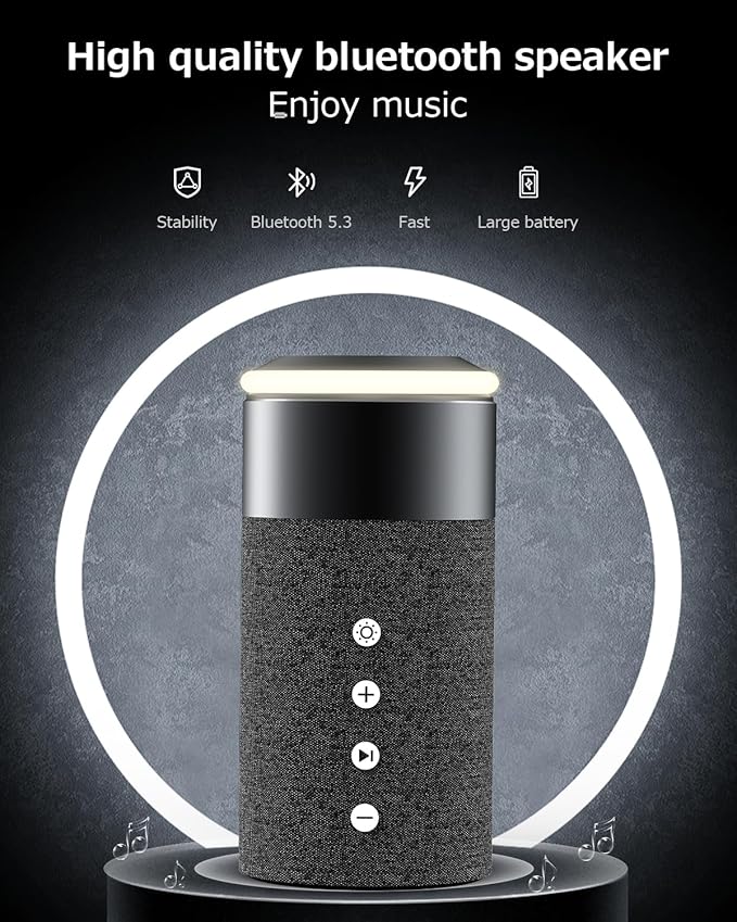 COLSUR Bluetooth Speaker, Magnetic Wireless Charger, Bluetooth Speakers with Night Light, 2 in 1 Wireless Charging Station for iPhone 16/15/14/13/12 Series, AirPods Pro 4/3(Gift Ideal)