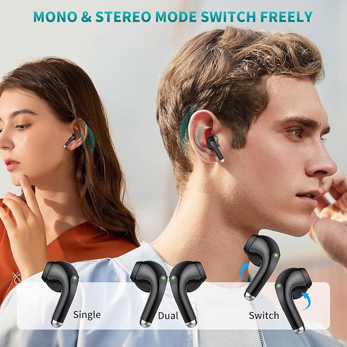 ACAGET Wireless Headphone for Samsung Galaxy S24 Ultra S25 S23 FE S22 S21 Plus Bluetooth 5.3 Earbuds Noise Canceling Earphones for iPhone 16 15 17 Pro Max 14 13 HiFi Stereo Earphone for Galaxy Z Flip