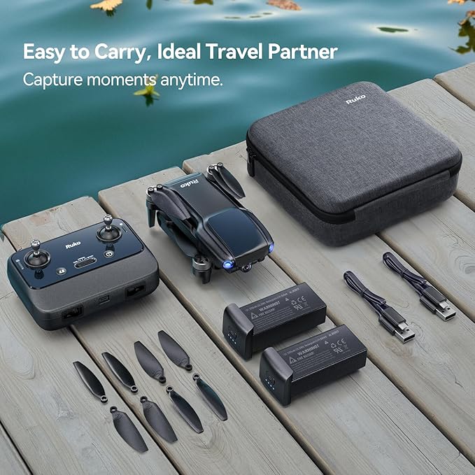 Ruko U11MINI Drones with Camera for Adults 4K, 70Mins 2 Batteries, Under 250g, Camera Drone with GPS TOF 9800FT Long Range Auto return for beginner