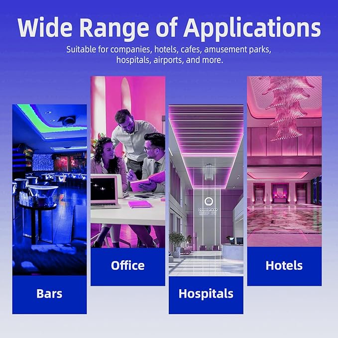 Wall Mounted Cell Phone Charging Station with 8-Port High-Speed Cables – Universal Dock for Apple, Type-C & Android Devices – Ideal for Airports, Hotels, Malls, Offices, Schools (Blue)