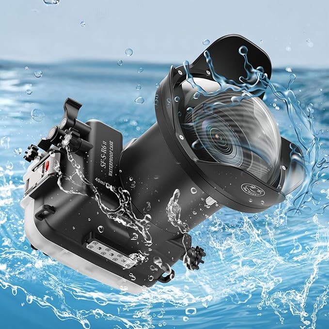 Sea frogs Camera Housing Compatible with Canon EOS R6 II with EF 16-35mm 2.8 Ill Wide Angle Lens,Waterproof IPX8 Rated, 40m/130ft Depth Protection Underwater Camera Case, Ideal for Diving, Surfing