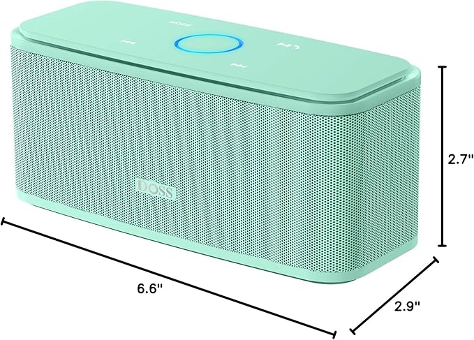 DOSS SoundBox Touch Wireless Bluetooth Speaker with 12W HD Sound and Bass, IPX5 Water-Resistant, 20H Playtime, Handsfree, Portable for Office, Home, Outdoor, Travel-Green