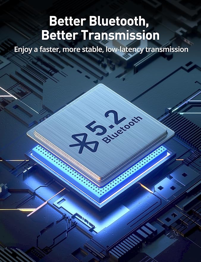 Wireless Headphones, Bluetooth 5.2 Stereo aptX Wireless Earbuds Bass Bluetooth Earbuds Bulit-in Mic with 16H Playtime, Magnetic, IPX7 Waterproof Perfect for Sport, Gym