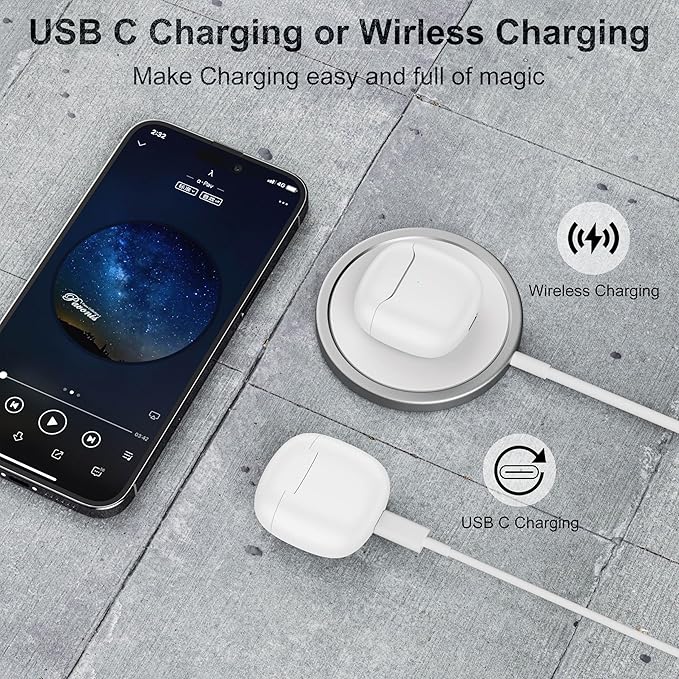 Wireless Workout Earbuds for Gym & Running: Bluetooth 5.3, Sweatproof, 8-Hour Playtime, Enhanced Bass, Clear Calls, iOS/Android