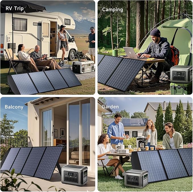 ALLPOWERS SP033 200W Portable Solar Panel Foldable, 23% High Efficiency Solar Charger with MC4 Connectors for Power Station, RV, Camping, Home Use, Compact Folding Solar Panel(SP033-200W