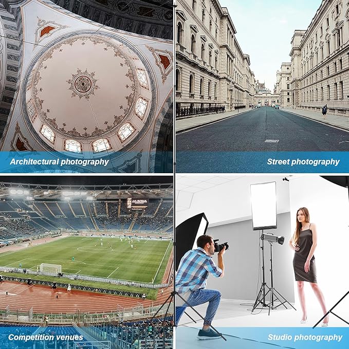 20ft Tall Camera Tripod Stand Heavy Duty Stainless Steel, 1/4 "& 3/8" Screw Adapter, Suitable for Outdoor and Aerial Photography