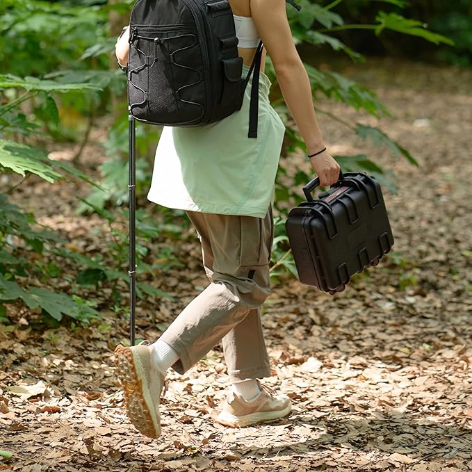 Amazon Basics Hard Camera Case, Small, Black, Solid, 12"L x 11"W x 6"H